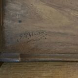 Grand plateau ancien en bois marqueté