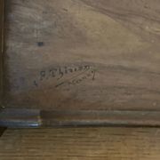 Large antique marquetry wooden platter