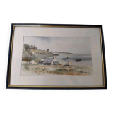 Watercolor Landscape of Brittany Signature to identify