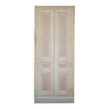 Double porte ancienne de placard, porte bois ancienne, grande porte vintage, porte d'intérieur