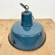 Small Industrial Blue Enamel Pendant Lamp, 1960s