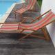 Pair of deckchairs, bayadere fabric, 1970