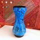 Large vintage seafoam blue artisanal vase