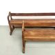 Pair of communal benches in solid oak, 1950s.