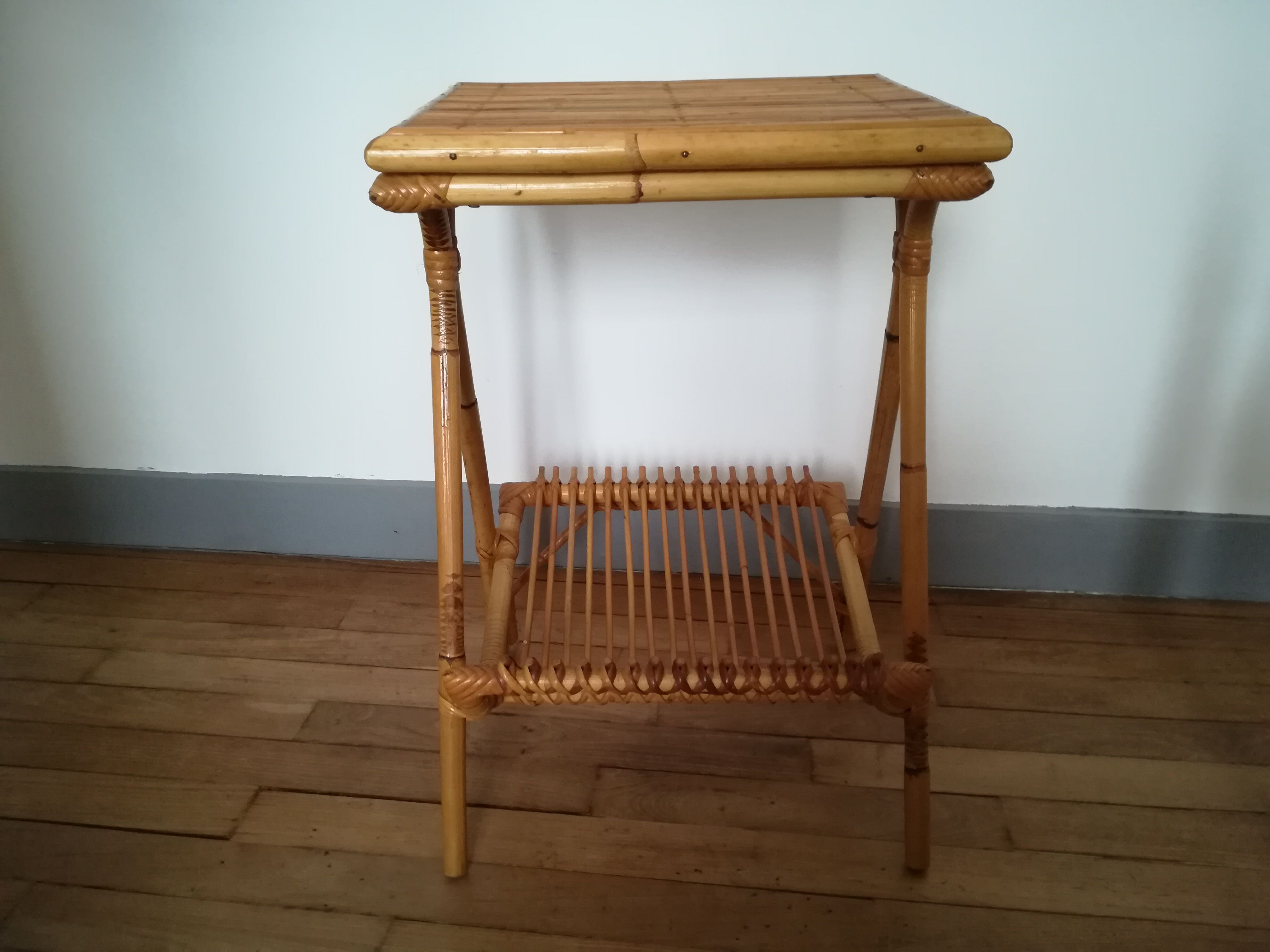 Rattan magazine holder