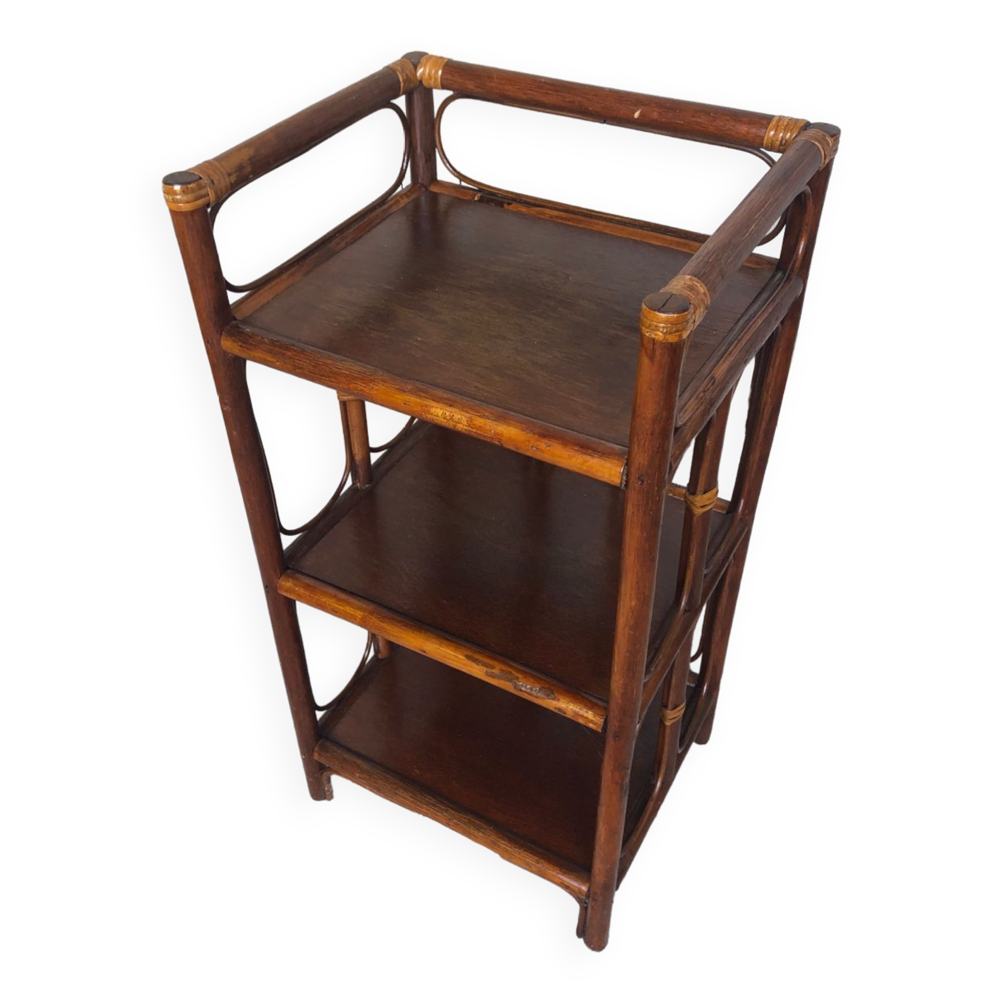 Rattan accent furniture vintage shelves #a232