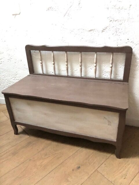 Painted wooden box bench