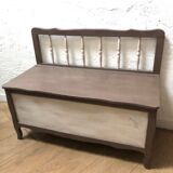 Painted wooden box bench