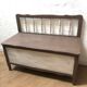 Painted wooden box bench