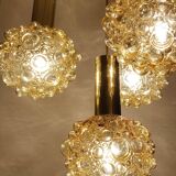Vintage suspension lamp Limburg, Bubble Glass & Brass, 70s