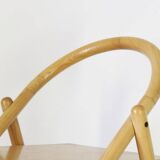 Vintage Bar Cart with Solid Wood Structure and Wheels, Italy 1980s