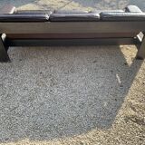 Brutalist sofa in brown leather by Harry de Groot for Leolux, 1970.