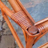 1950s rattan rolling trolley