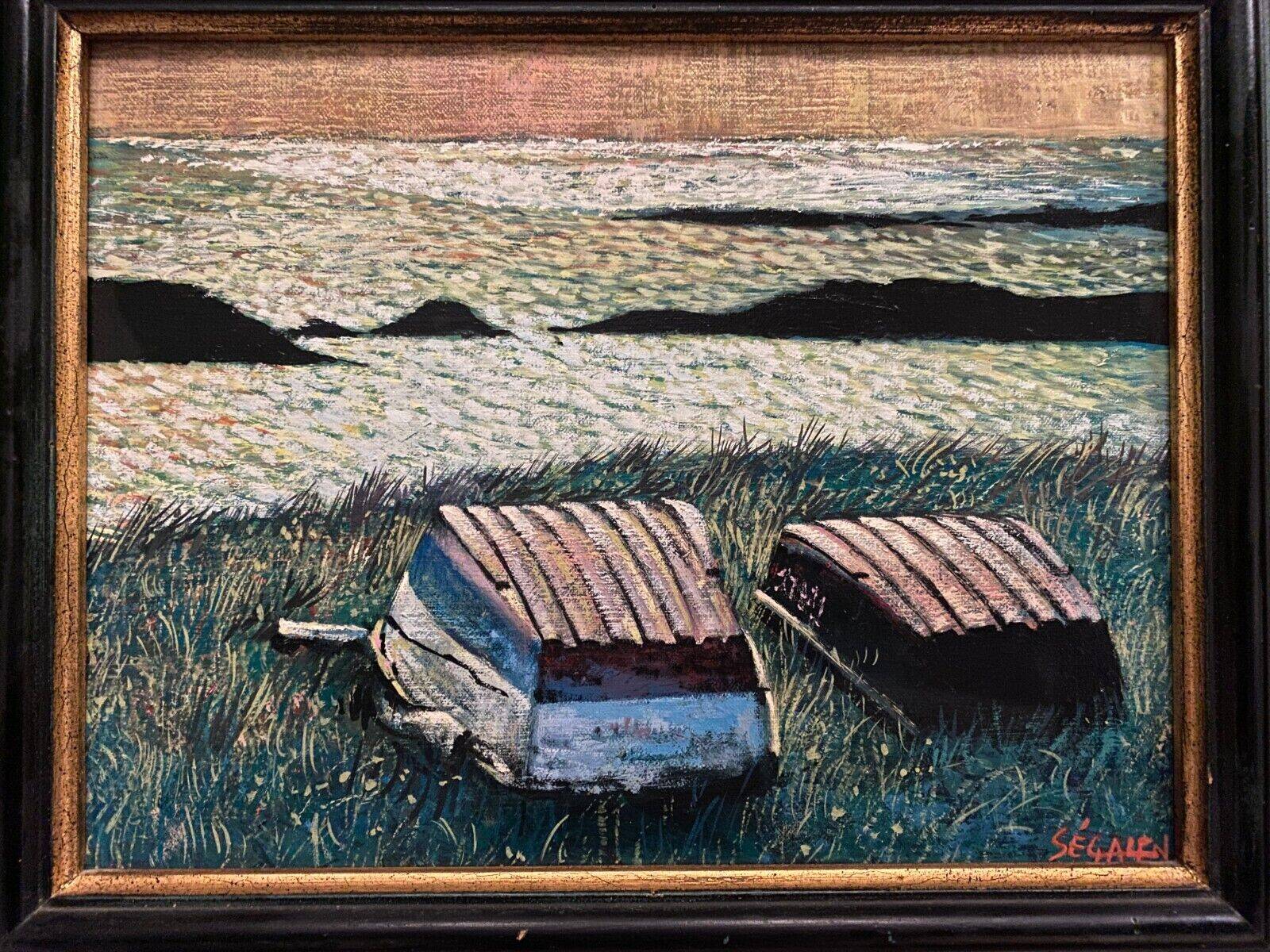 Oil on canvas by Ségalen representing two annexes turned over 20th century