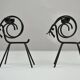 Pair of Black Metal Goat Candleholders — Gunnar Ander for Ystad-Metall, Sweden, 1960s