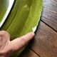 Large green fish dish Sarreguemines
