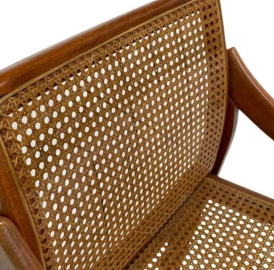 Vintage set of 4 dining chairs webbing beech wood design