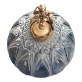 Glass lampshade with brass angel