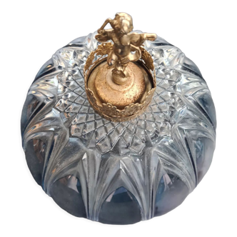 Glass lampshade with brass angel