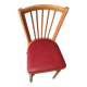 Chaise bistrot Baumann en bois et skaï rouge