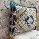 Oreiller berbère vintage Housse de coussin marocain Laine