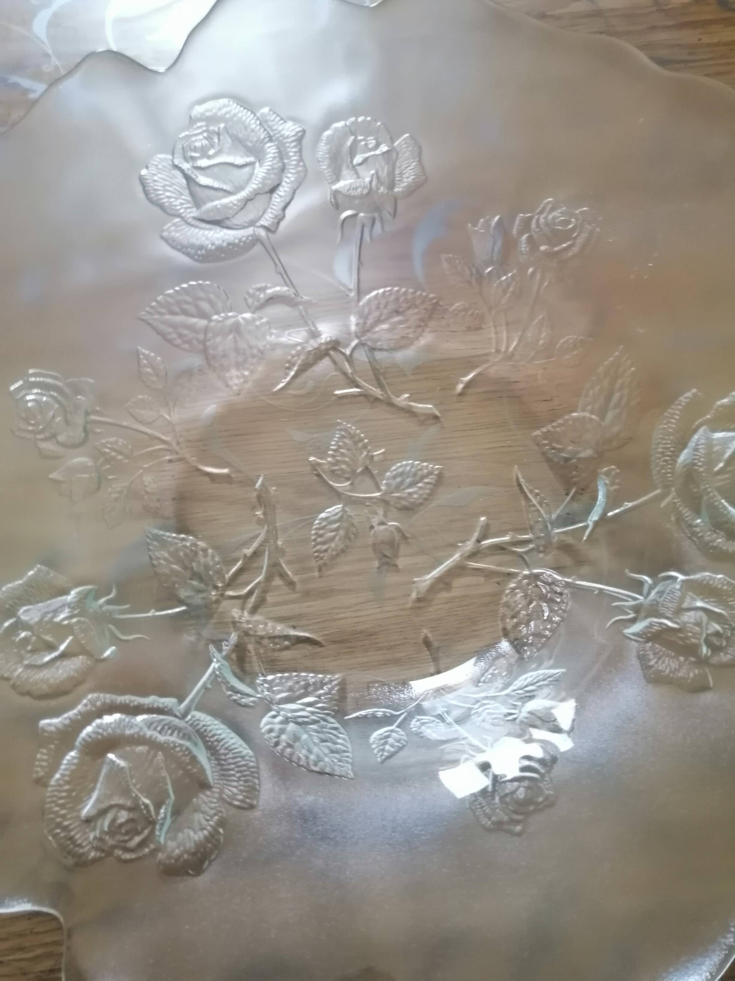 Vintage glass salad bowl