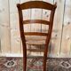 Set of 8 rustic chairs in Louis XV style – Fruitwood, straw seats.