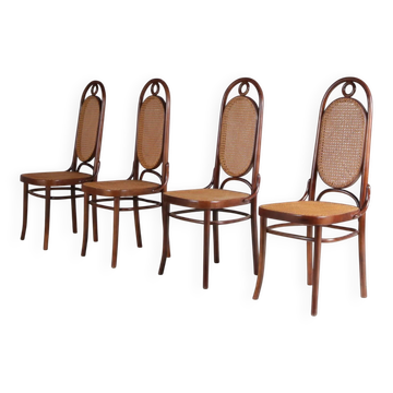 1950s set of 4 “Long John” chairs by FMG, Poland