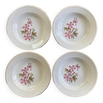 4 assiettes creuses Boch La Louvière Belgium