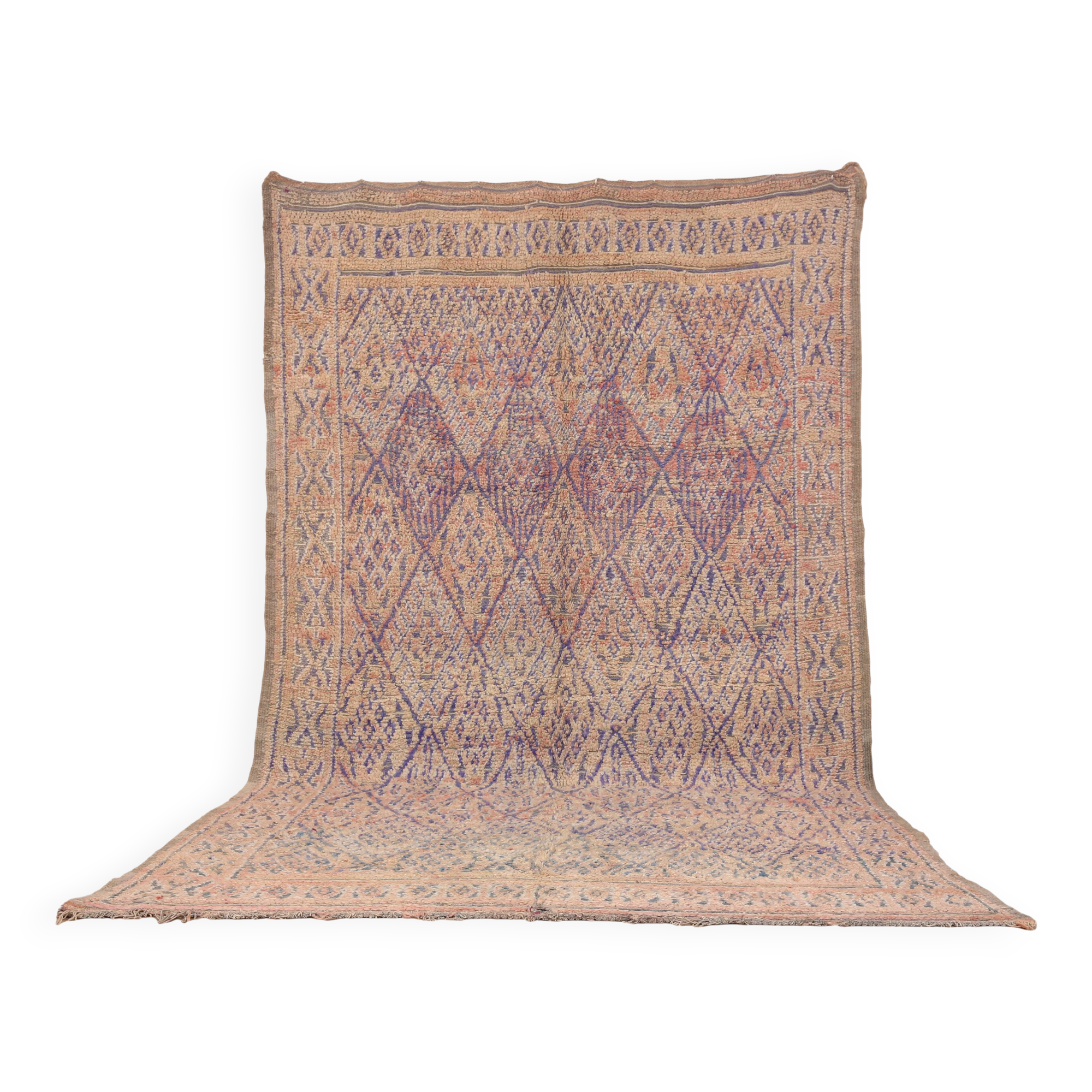 Vintage Beni Mguild Rug 208 x 340 cm, Old Moroccan Rug Handmade, Berber Rug