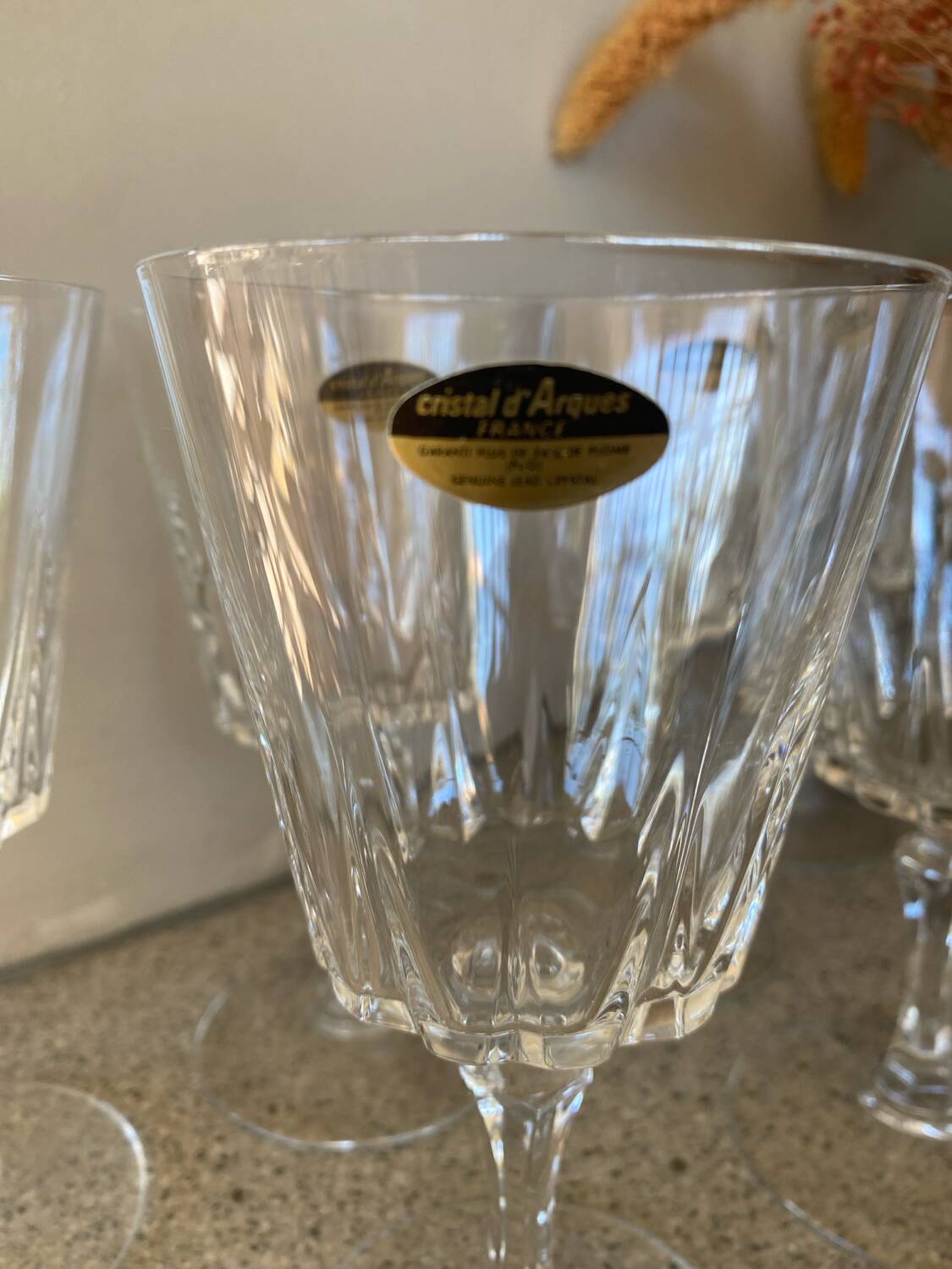 6 verres à vin Cristal d’Arques