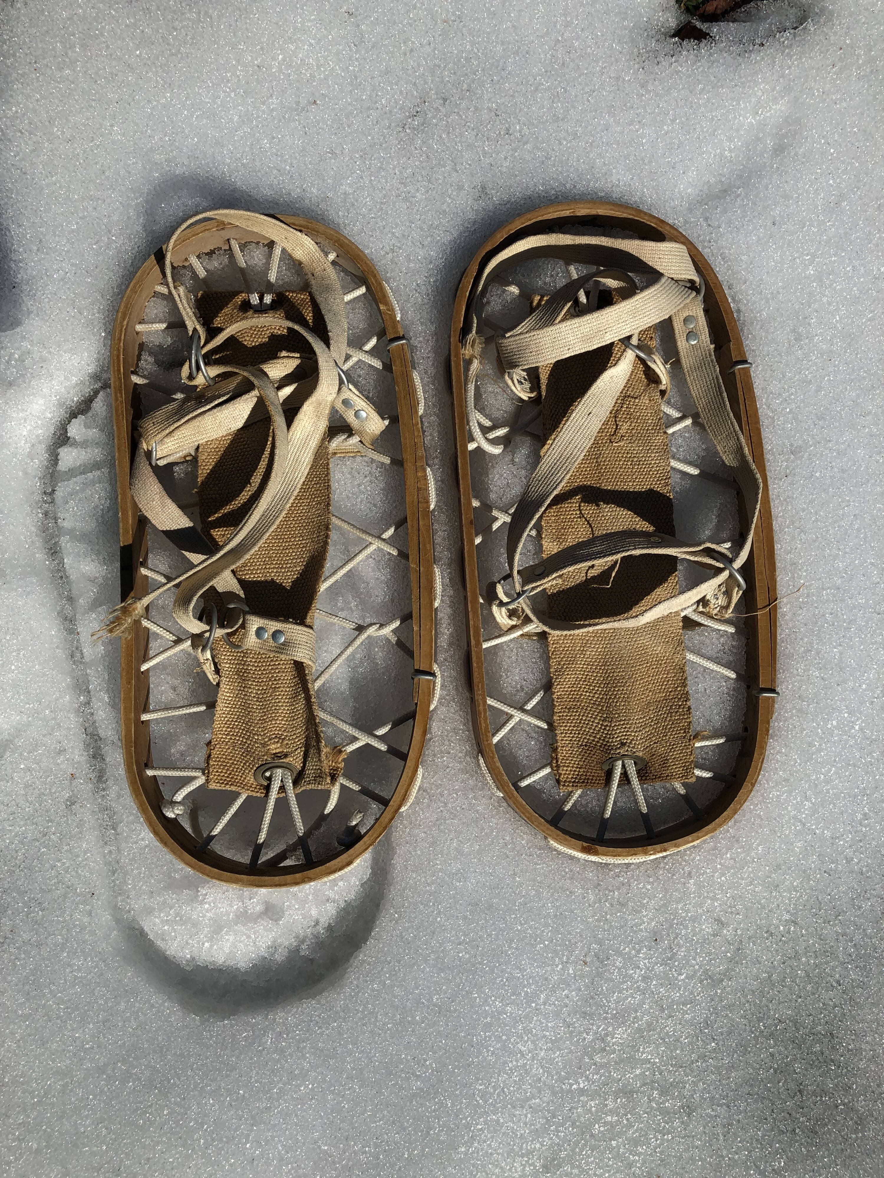 Vintage wooden snowshoes