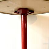 Bistro table in burgundy metal and beige melamine