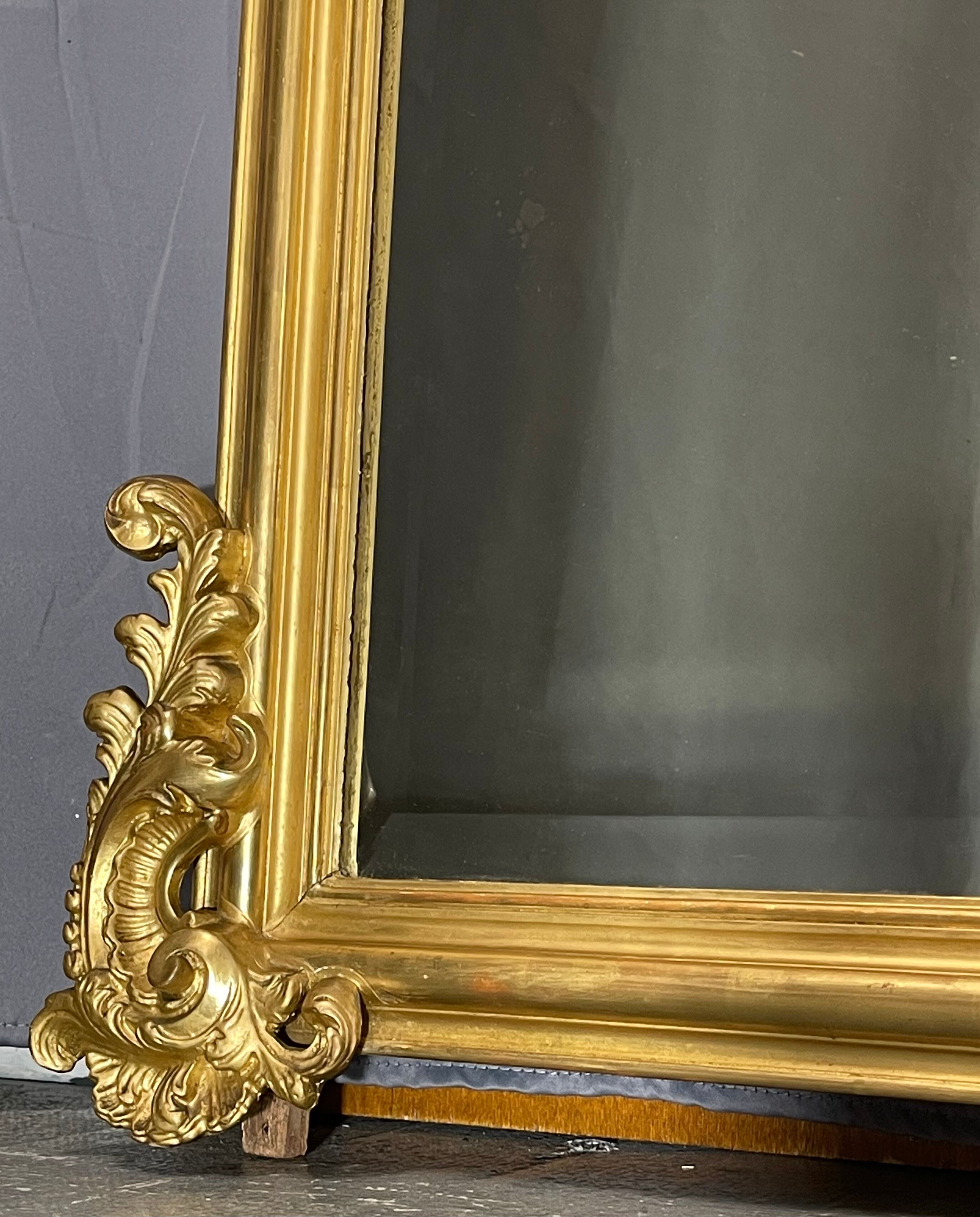 Mirror 174x111 period XIXth beautiful gilding, very good condition