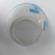 Old ceramic bowl earthenware white French blue ribbon of the 50s vintage