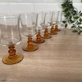 Set of 6 Luminarc white wine glasses, Antique model