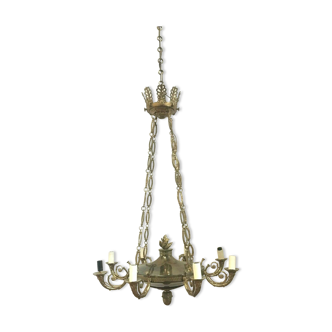Chandelier bronze style Empire light chandelier has palmettes