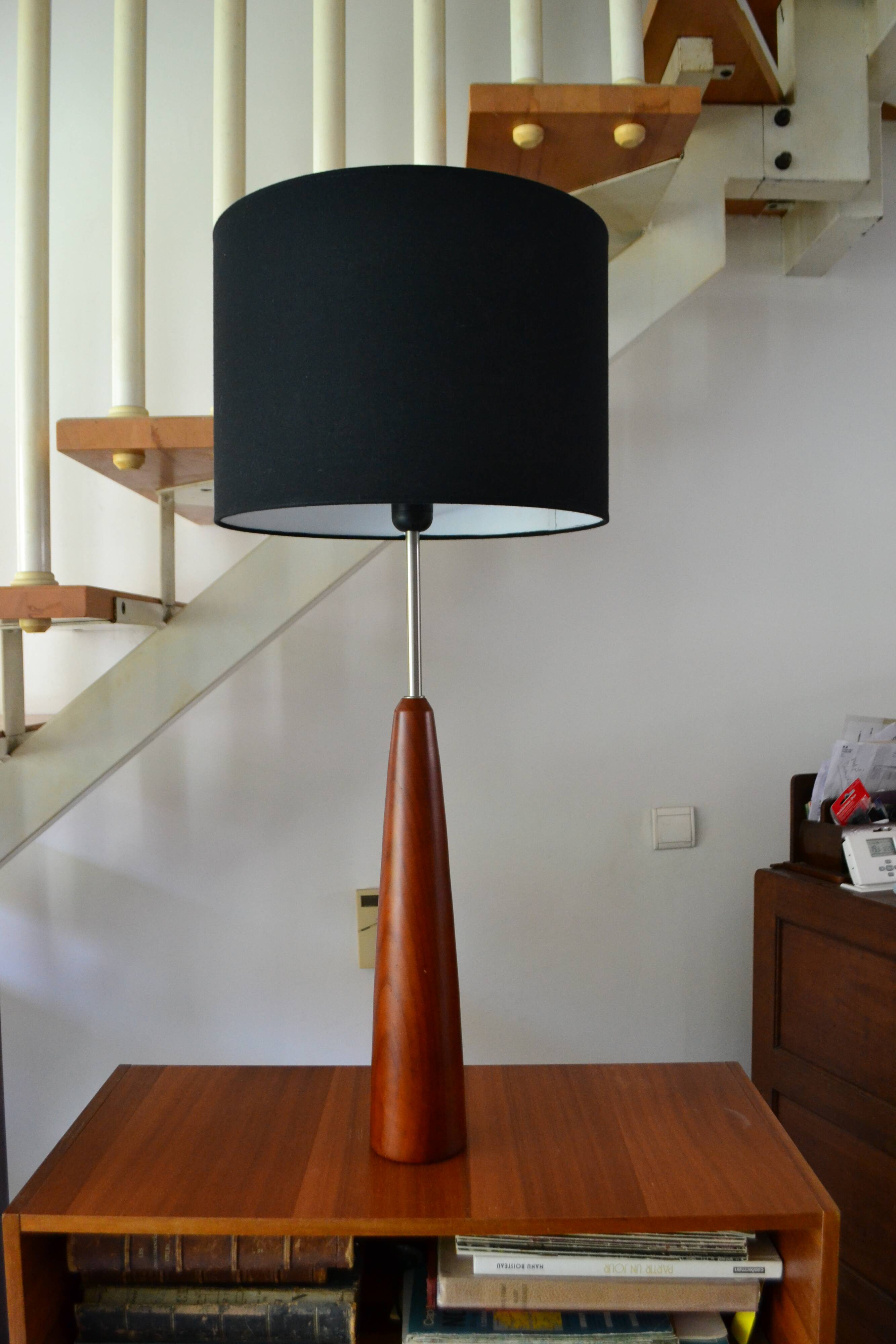 Lampe de table scandinave en teck, années 60