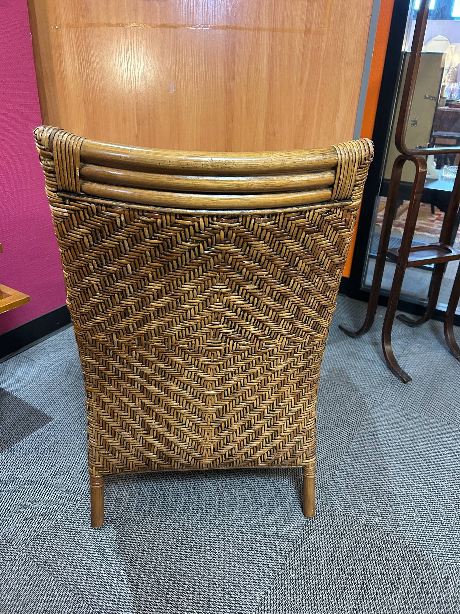 Pair of colonial wicker armchairs