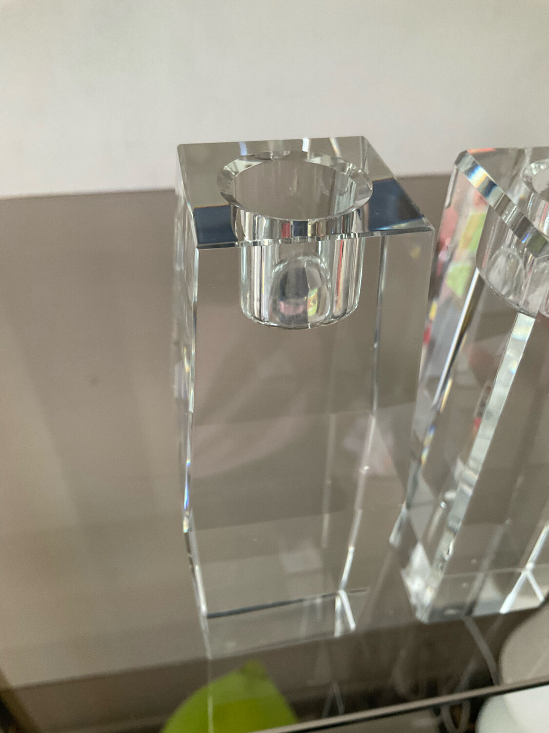 Set of 4 crystal candle holders from the 70s