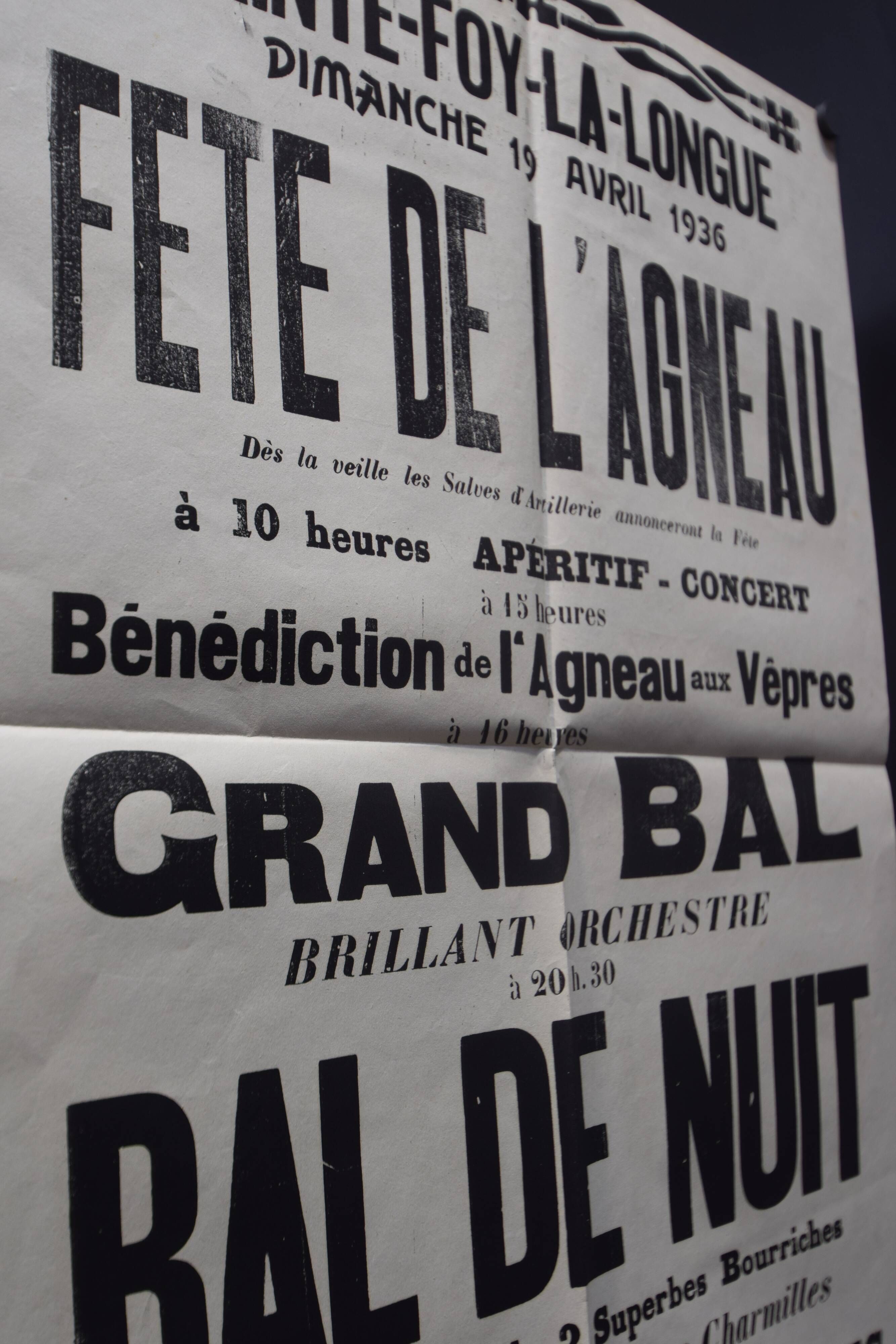Poster "Feast of the Lamb" - Sainte-Foy-La-Longue - 1936
