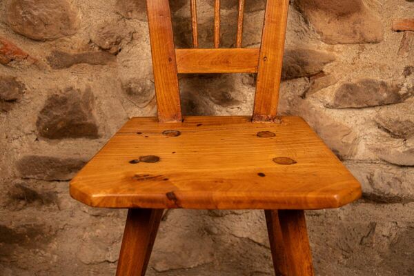 Chaise de Ferme Alsacienne du XIXe Siècle, Finition Cirée