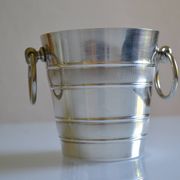 Seau à glace vintage en métal argenté