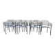 Set of 8 lyze chairs, emu