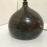 Stoneware lamp with its wool lampshade
