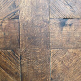 Pedestal table oak screw vintage press