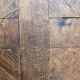 Pedestal table oak screw vintage press