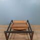 Vintage folding seat in wood and iron N°11
