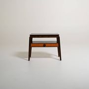 Scandinavian teak and dark wood bedside table, 1950s