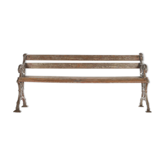 Wooden bench and cast iron